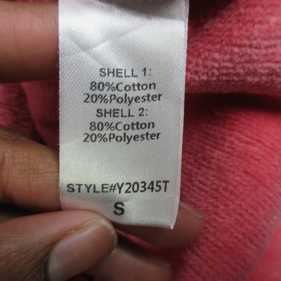 Pomander Place Women's Terry Cloth Top Sweatshirt S Pink Casual Preppy Chic 370 - Picture 4 of 8